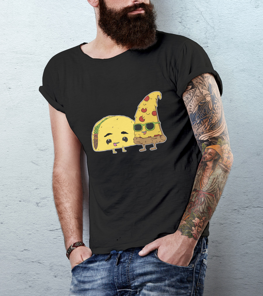 BFFs Best Friends Forever Taco And Pizza T-Shirt