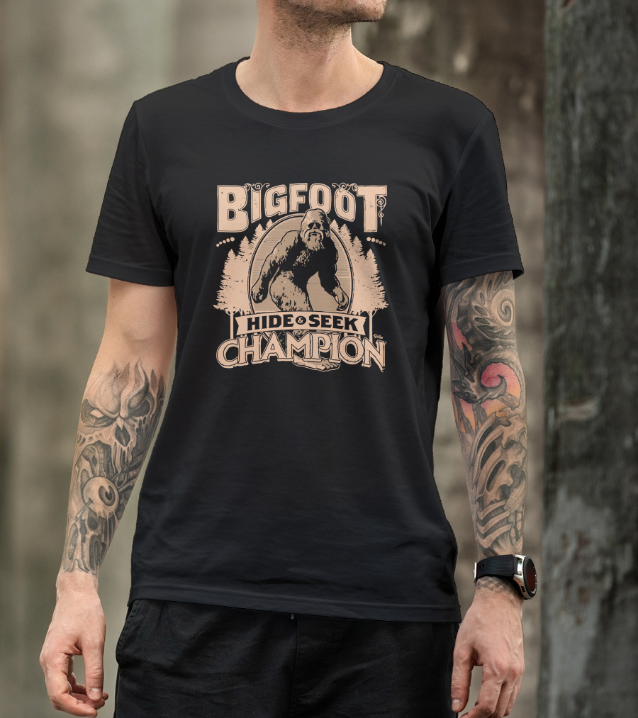 Bigfoot Hide Seek Champion T-Shirt