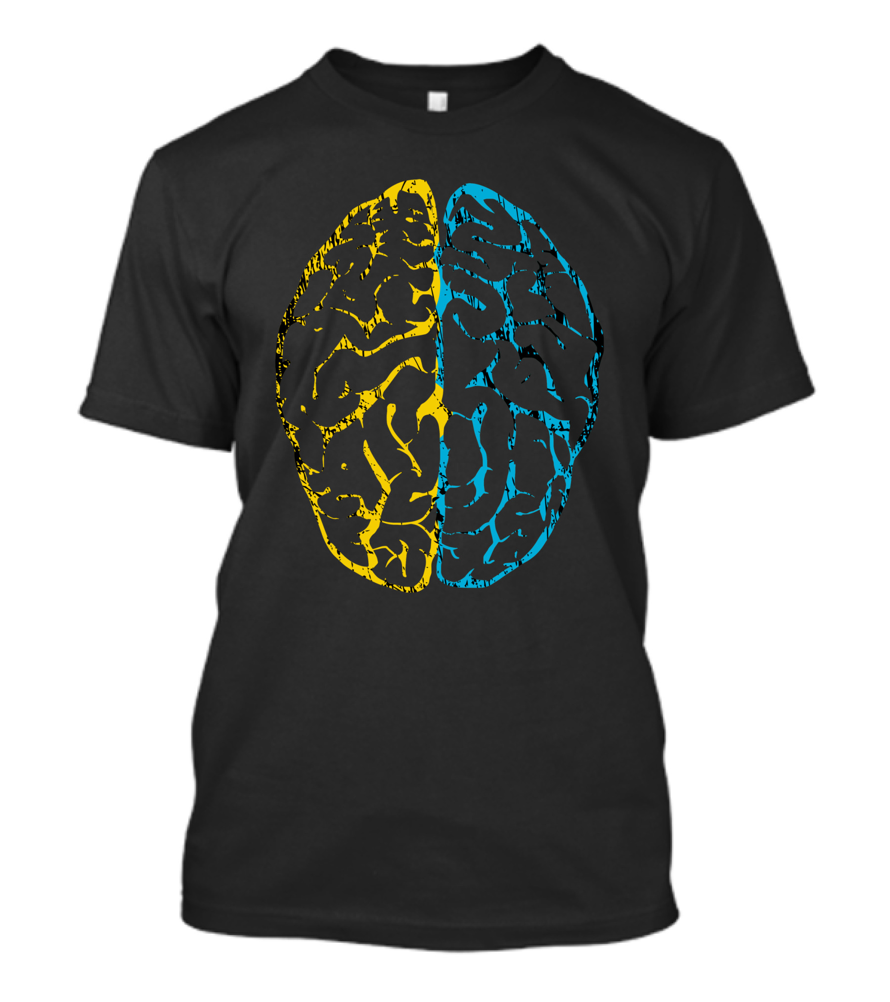 Brain Yellow And Blue T-Shirt