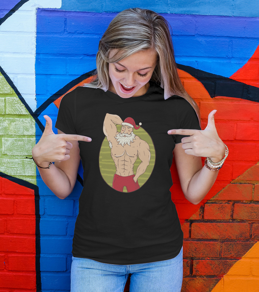 Buff Santa Christmas Bodybuilder T-Shirt