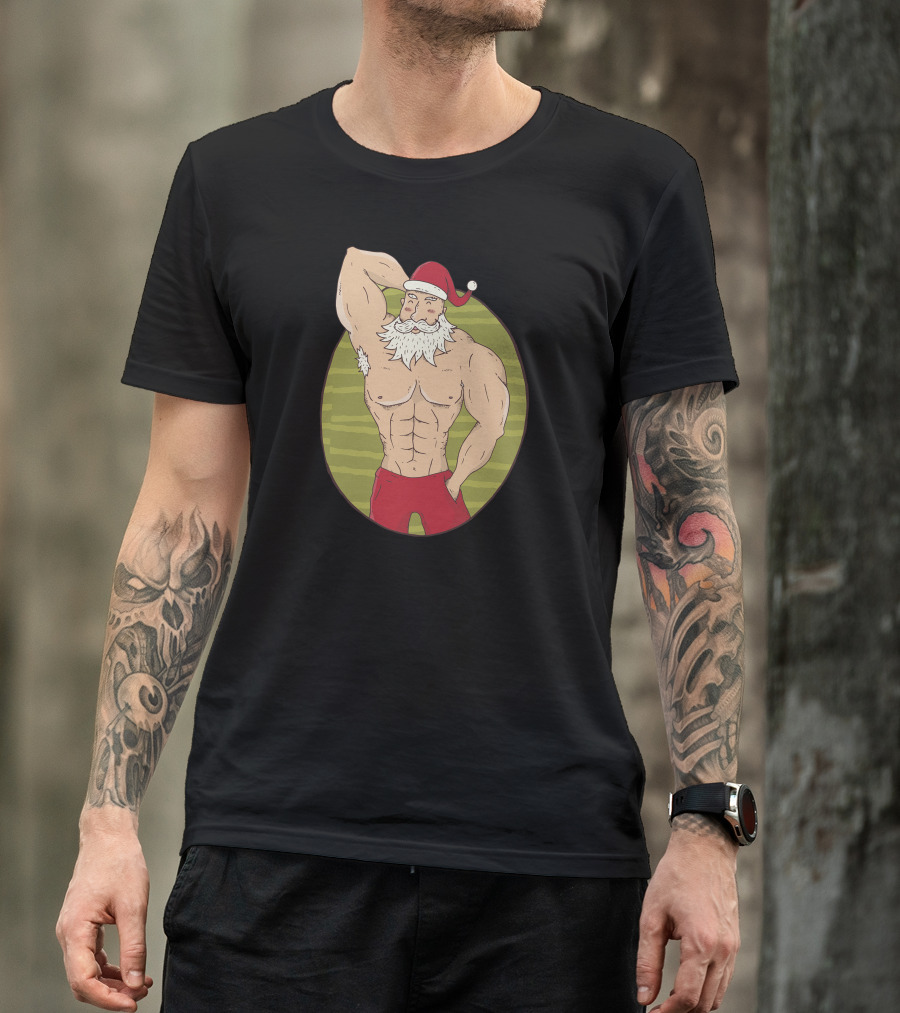 Buff Santa Christmas Bodybuilder T-Shirt