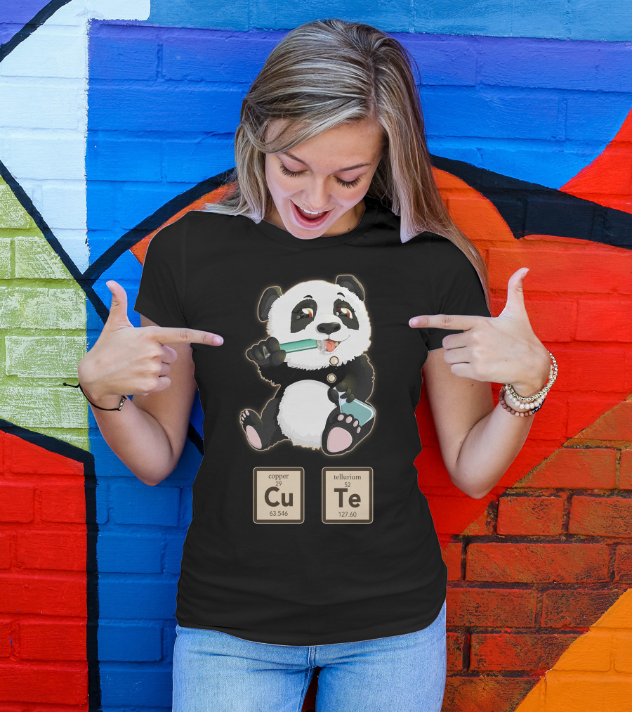 Chemistry Panda Cu-Tellurium Elements Playful Reference T-Shirt