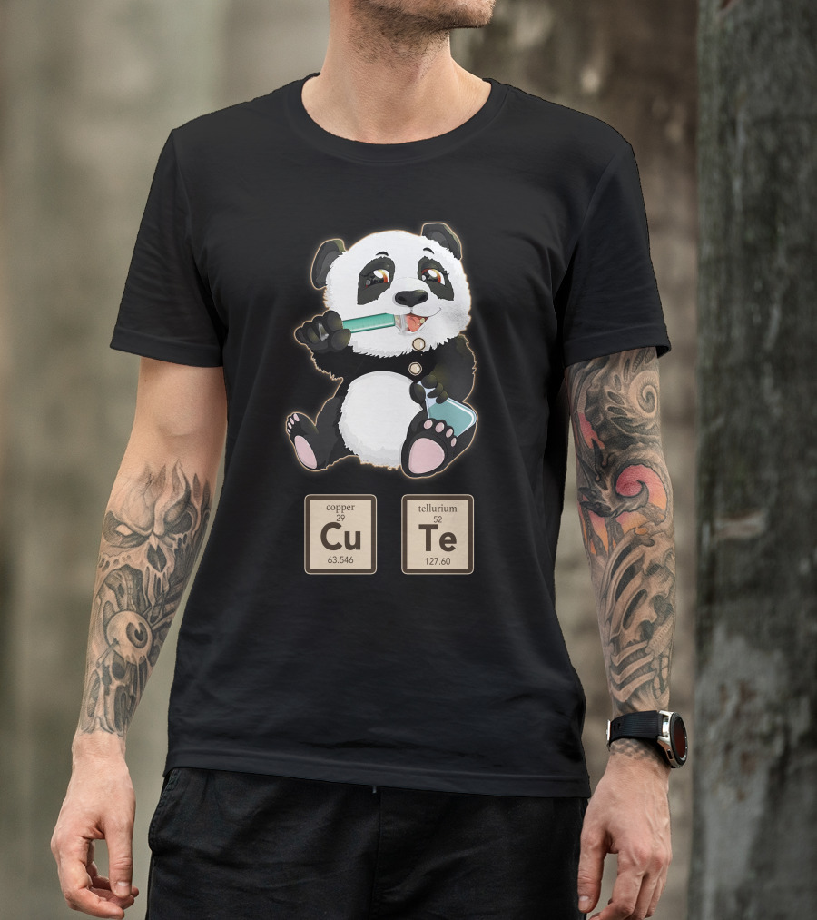 Chemistry Panda Cu-Tellurium Elements Playful Reference T-Shirt