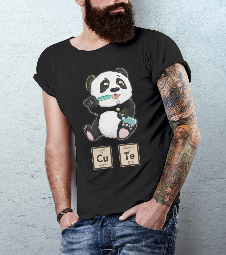 Chemistry Panda Cu-Tellurium Elements Playful Reference T-Shirt