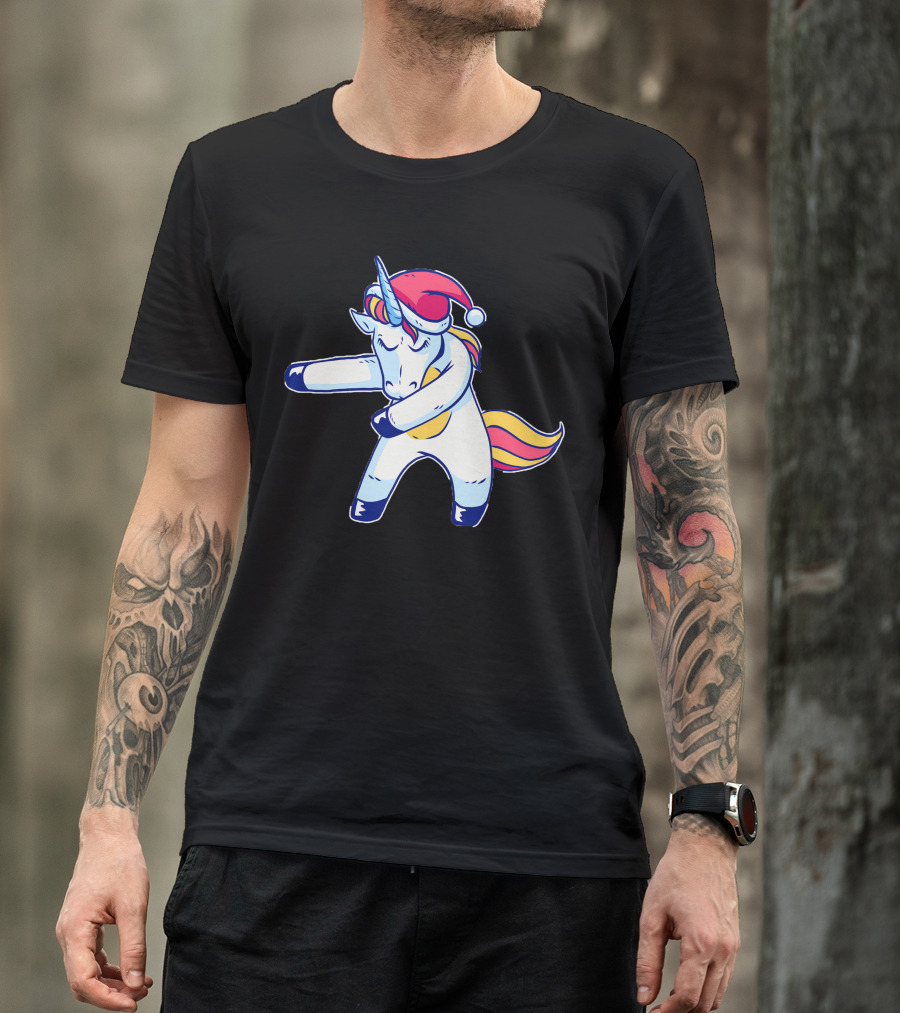 Christmas Unicorn Dabbing T-Shirt