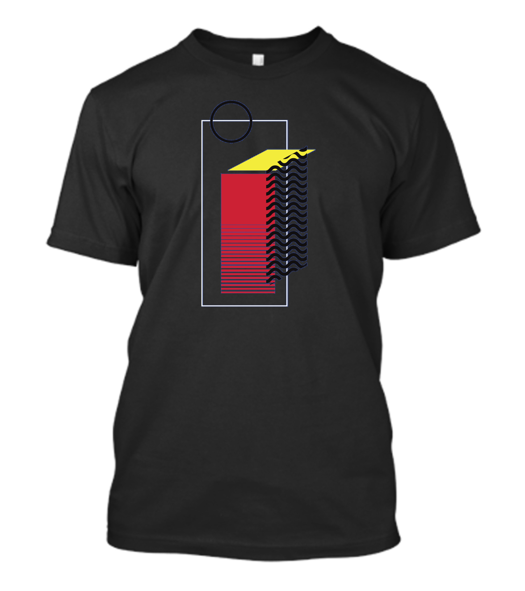 Colored Geometric Abstract Rectangles And Circle T-Shirt