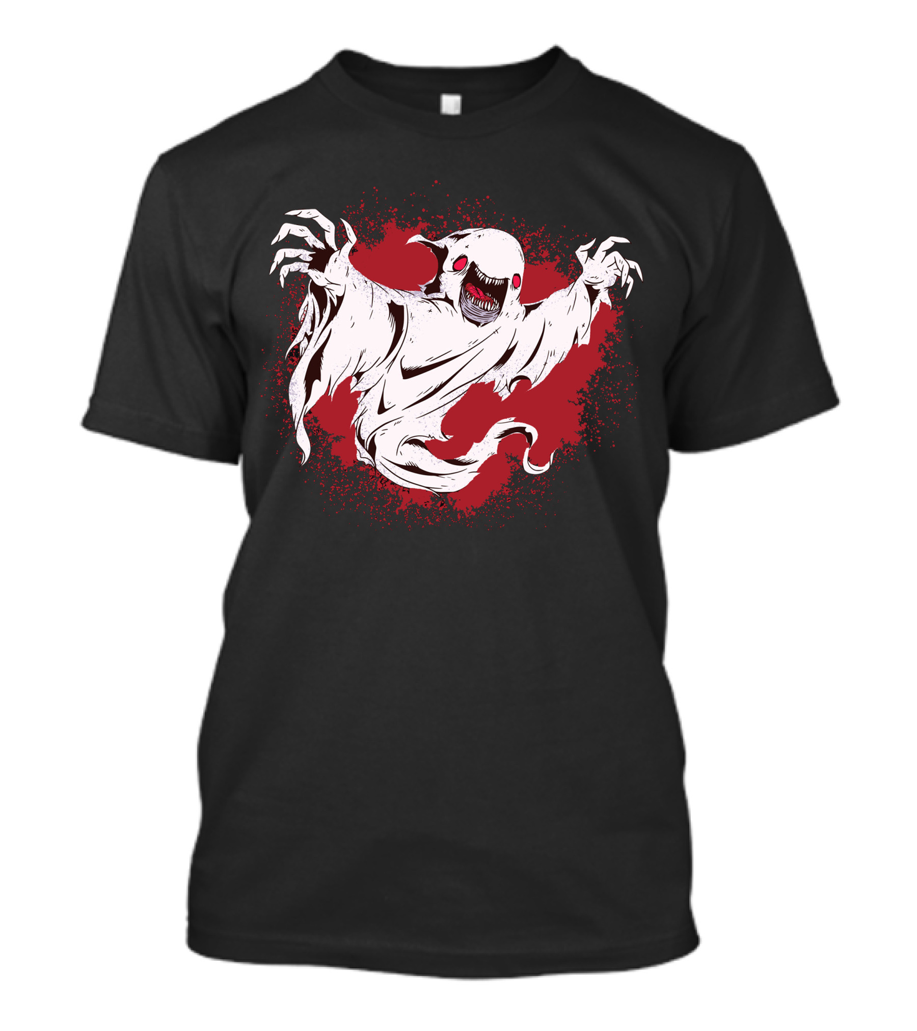 Creepy Ghost Red Eyes Open Mouth T-Shirt