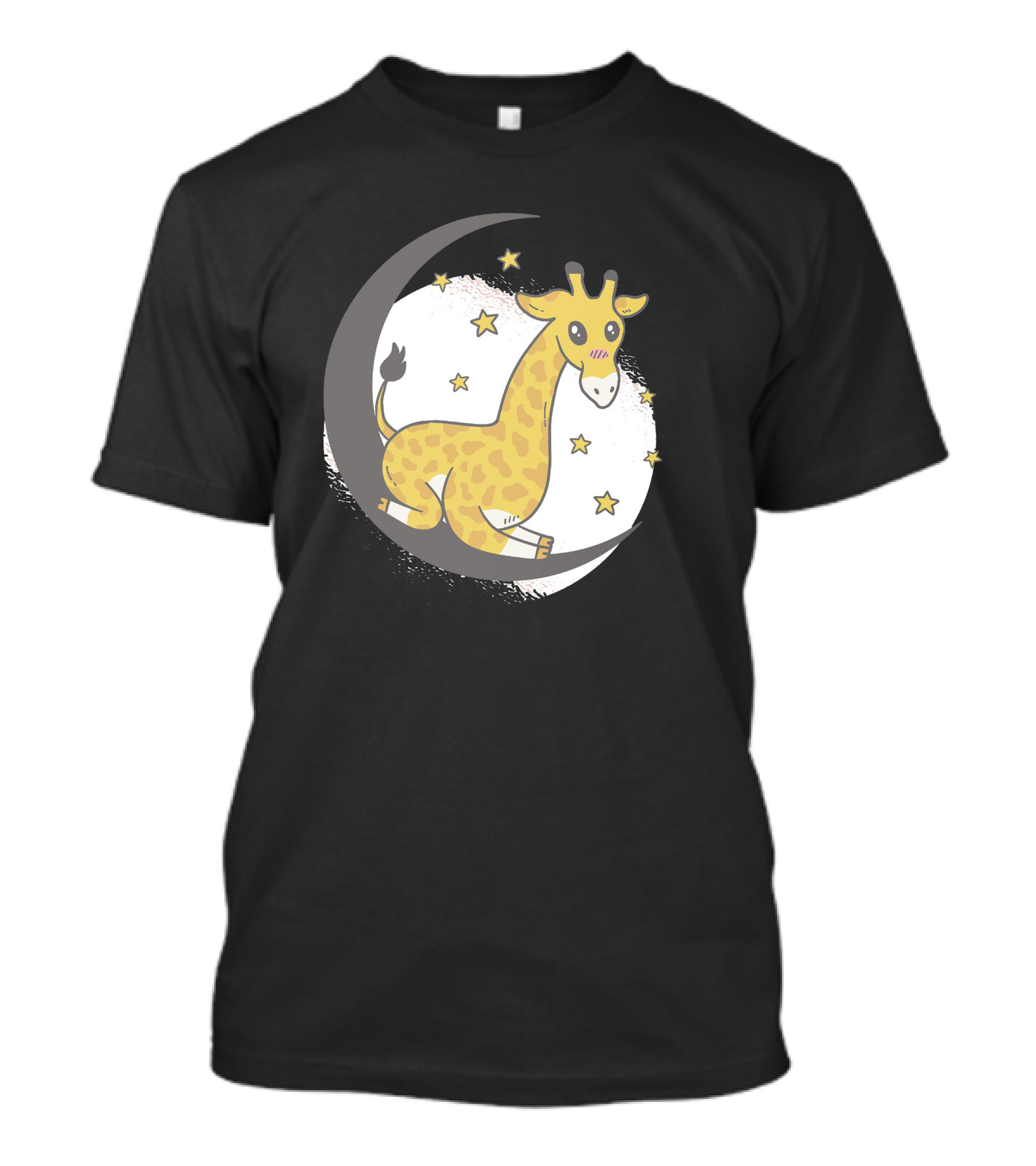 Cute Giraffe On The Moon With Stars T-Shirt
