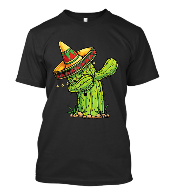 Dabbing Cactus With Sombrero T-Shirt