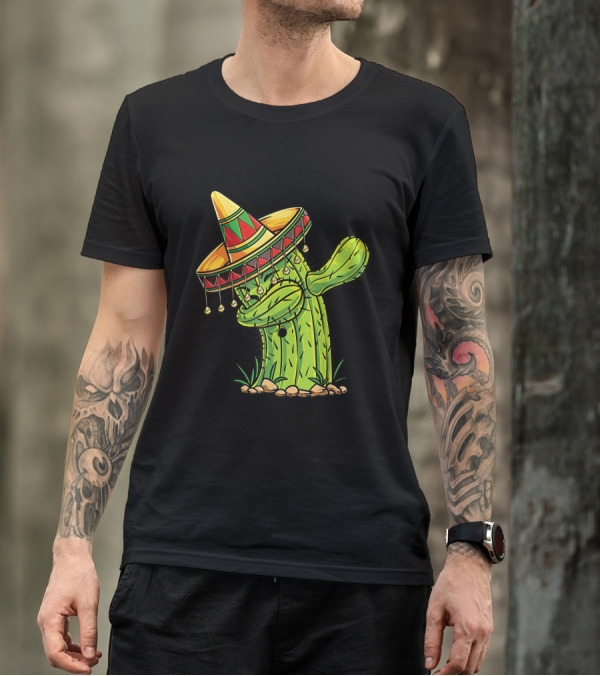Dabbing Cactus With Sombrero T-Shirt