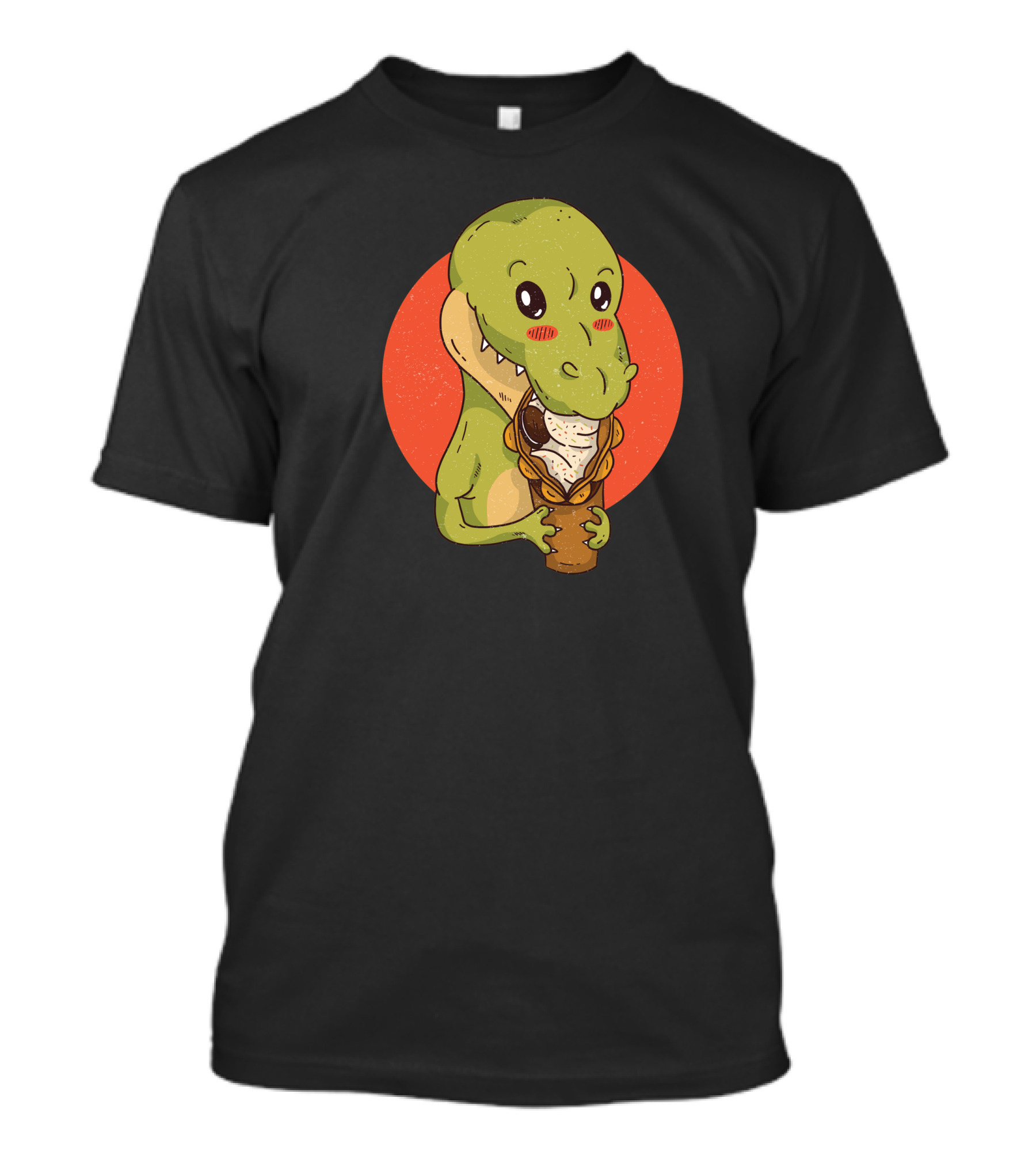 Dinosaur Snacking Ice Cream Cone Delight T-Shirt