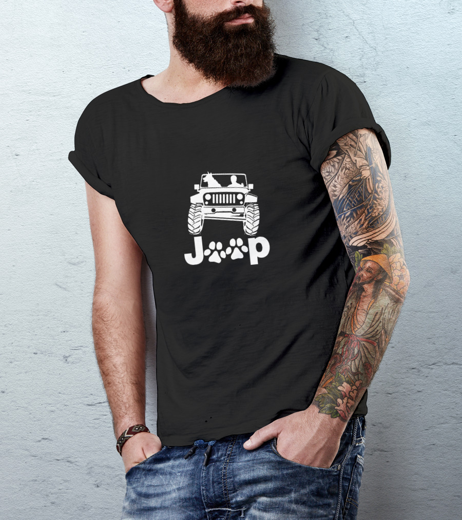 Jeep Dog Canine Paw Print Rider B K 9 Reversed T-Shirt