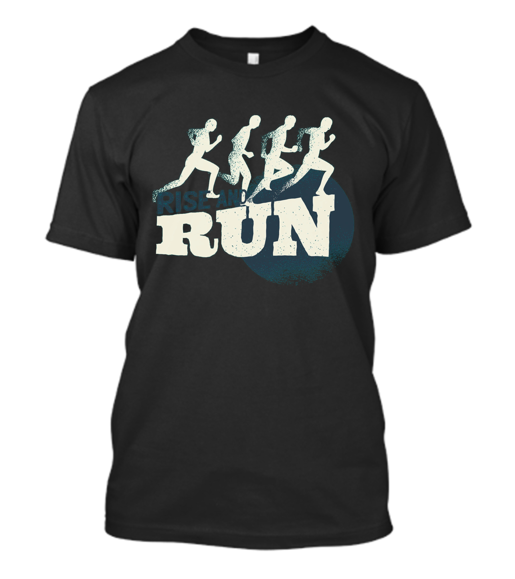 Rise And Run Silhouette Joggers On Bold Text Background T-Shirt