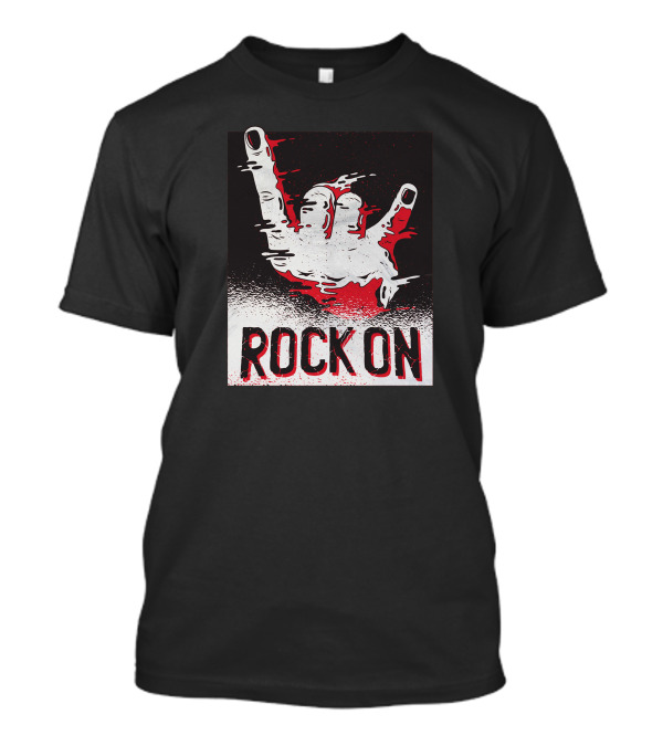 Rock On Hand Gesture Design Red T-Shirt
