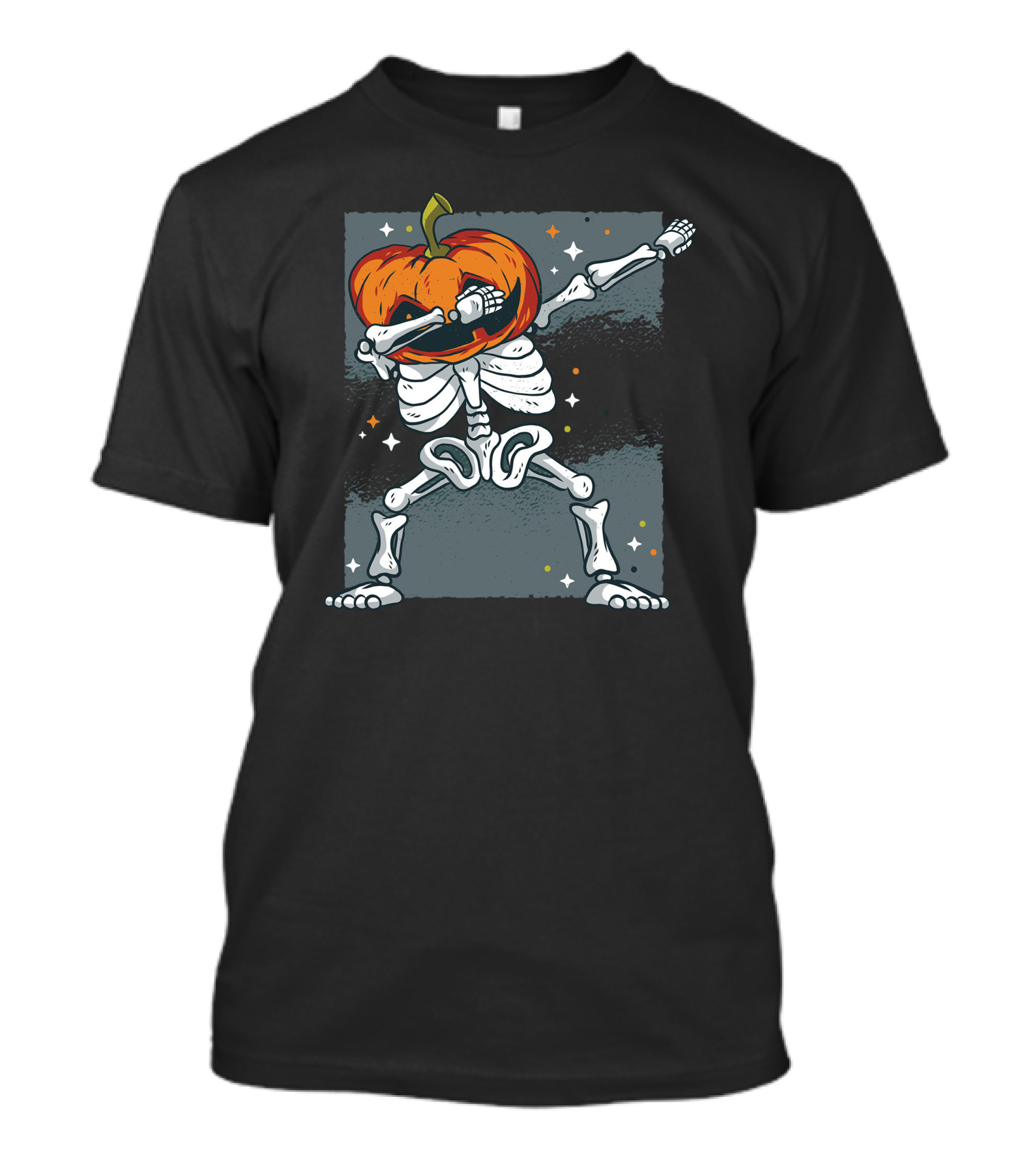 Skeleton Dab Pumpkin Head Halloween Dance T-Shirt