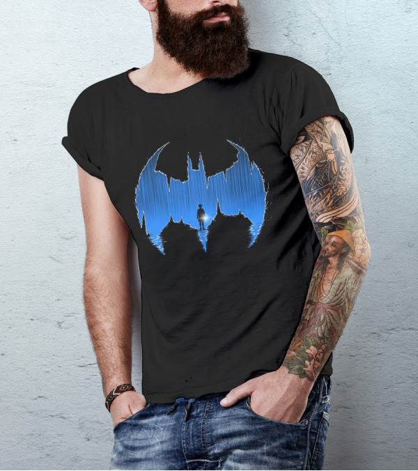 The Cave Batman Silhouette Adventure With Water Reflection T-Shirt