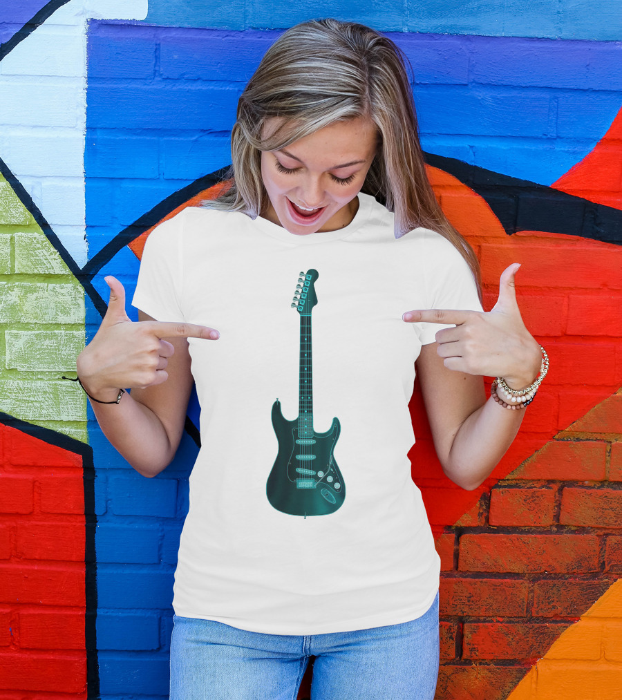 X Ray Electric Guitar Blueprint T-Shirt