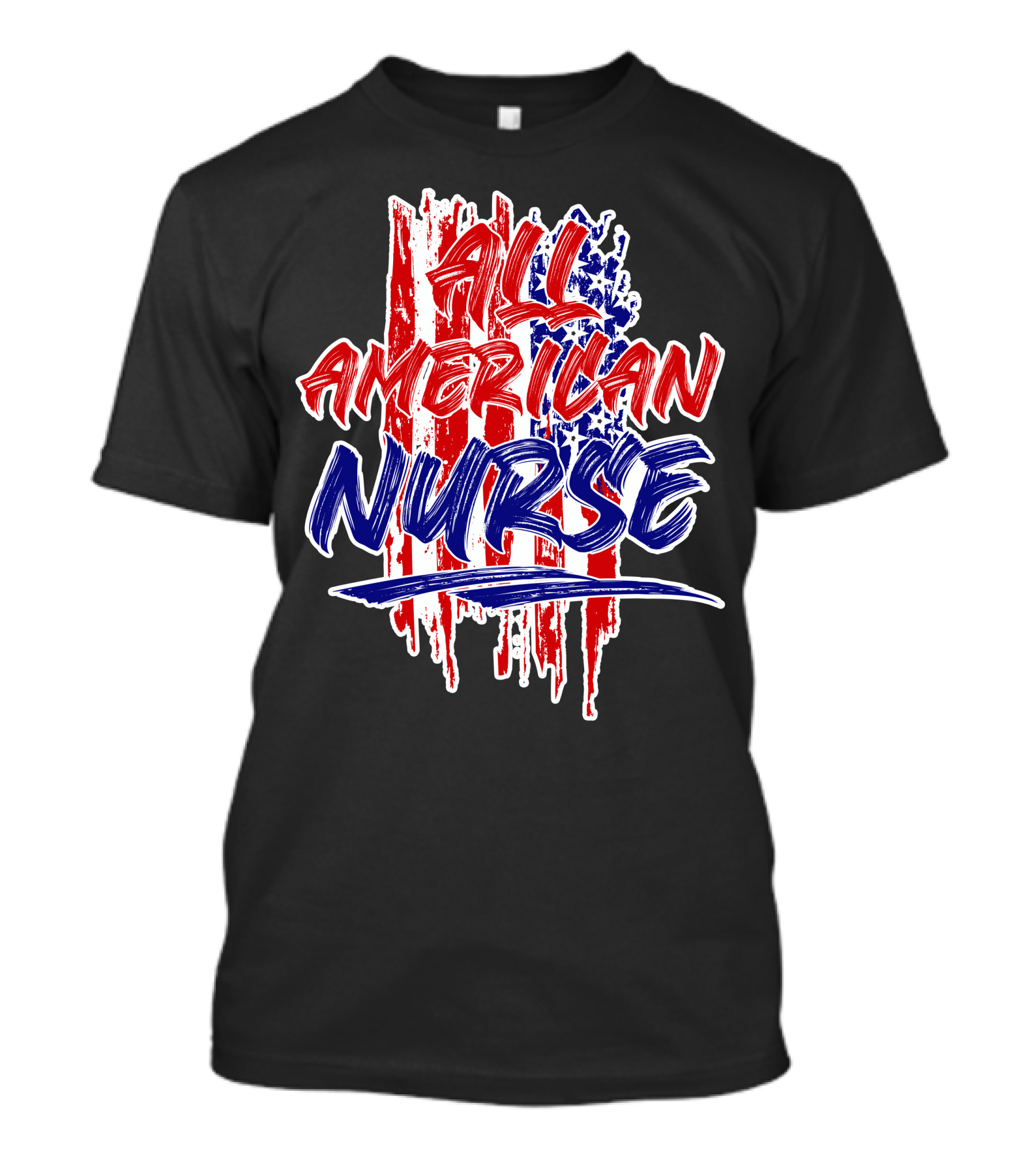 All American Nurse Red White Blue Flag T-Shirt