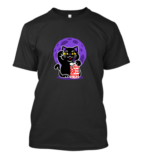 Bink The Cat Lucky Cat Ramen Lunar Moon T-Shirt