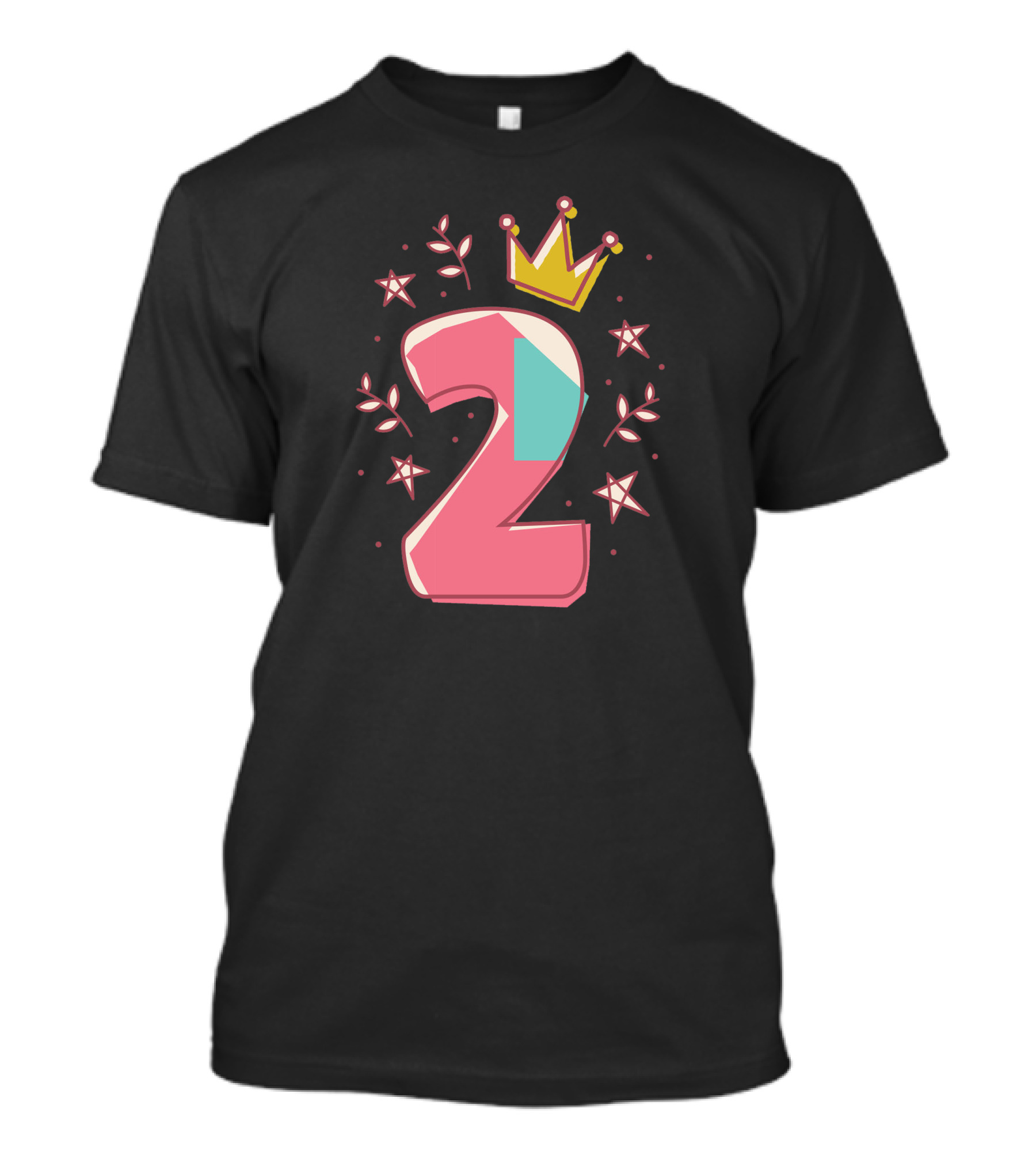 Birthday Number Two With Crown And Stars T-Shirt