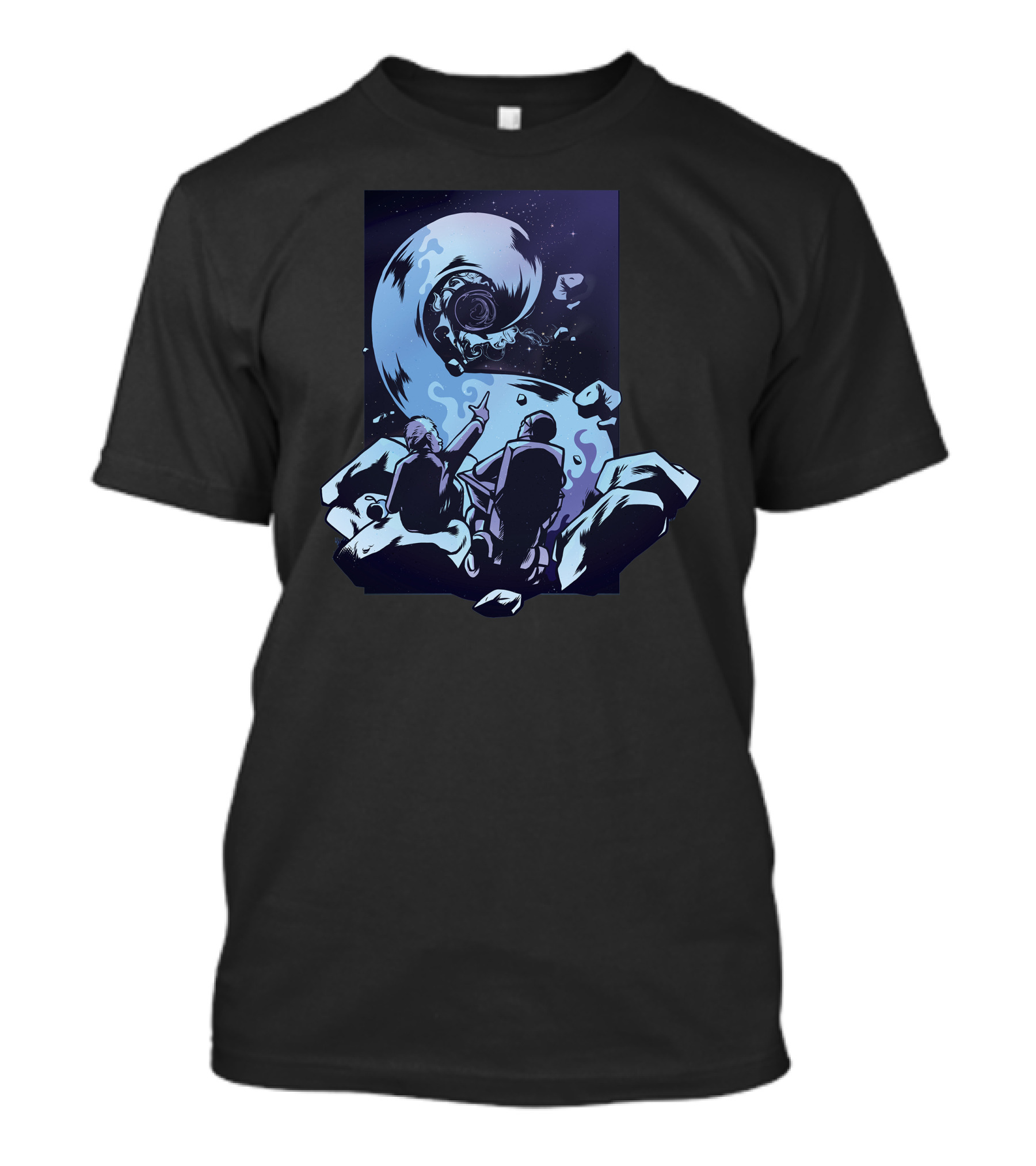Blackhole Astronauts Observing Cosmic Swirl In Space T-Shirt