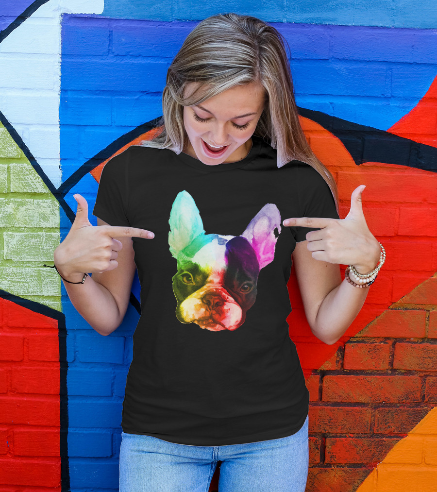 Boston Terrier Rainbow Pride Colors T-Shirt