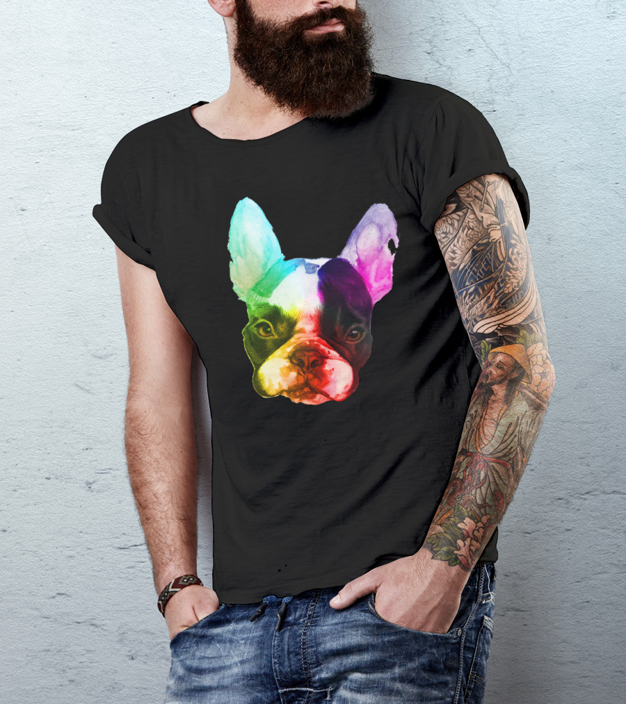 Boston Terrier Rainbow Pride Colors T-Shirt
