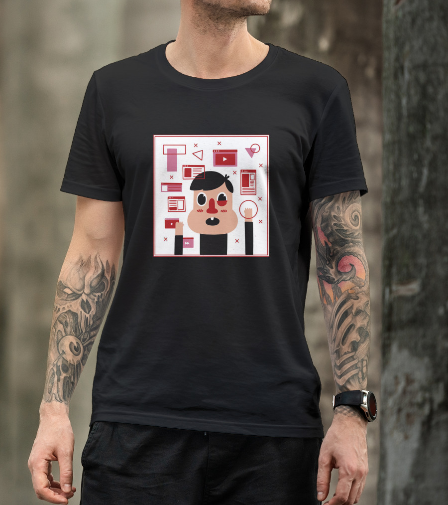 Brain Overflow With Open Browser Tabs And Icons T-Shirt