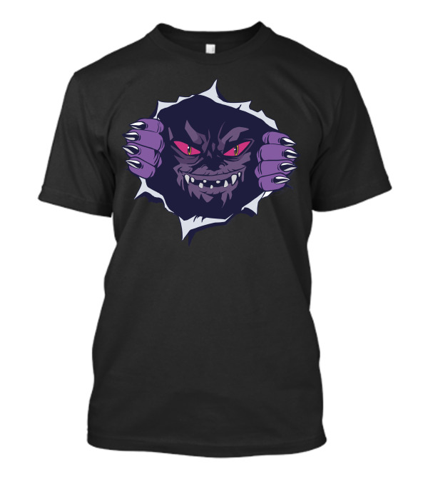 Chest Monster Creeping Through Darkness With Clawed Hands And Menacing Eyes T-Shirt