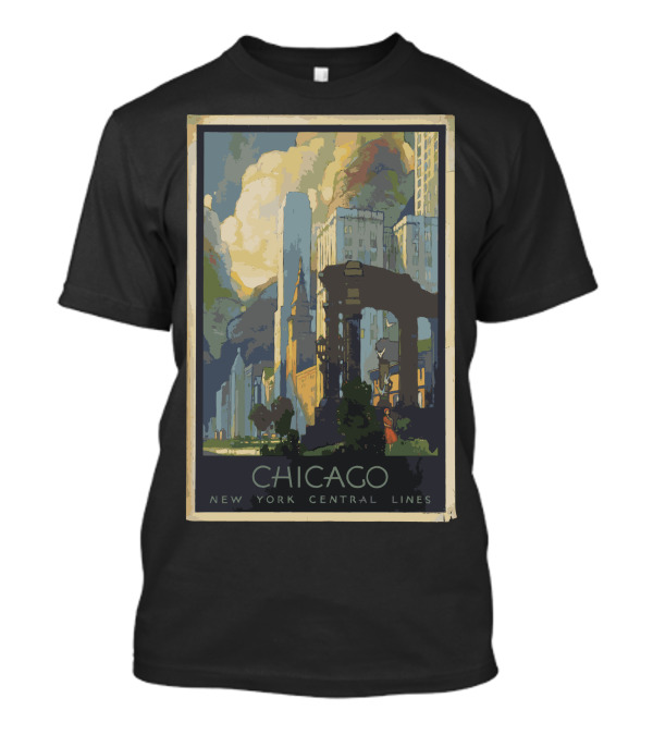 Chicago New York Central Lines Vintage Travel T-Shirt