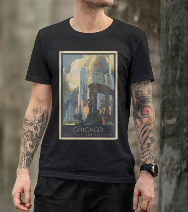 Chicago New York Central Lines Vintage Travel T-Shirt