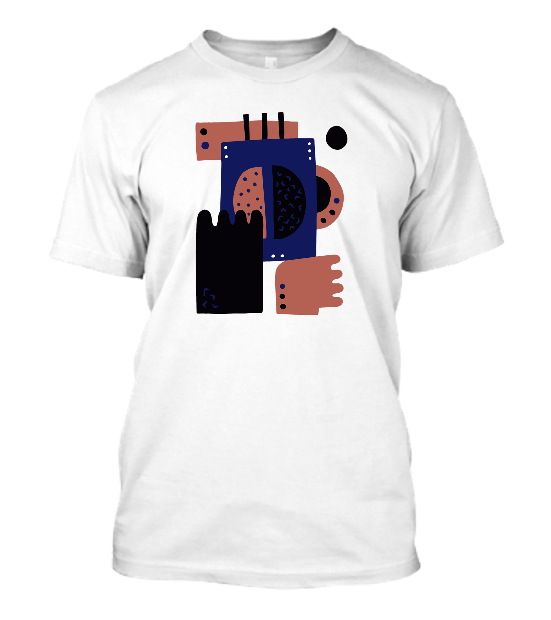 Coffee Bean Abstract Geometric Shapes T-Shirt