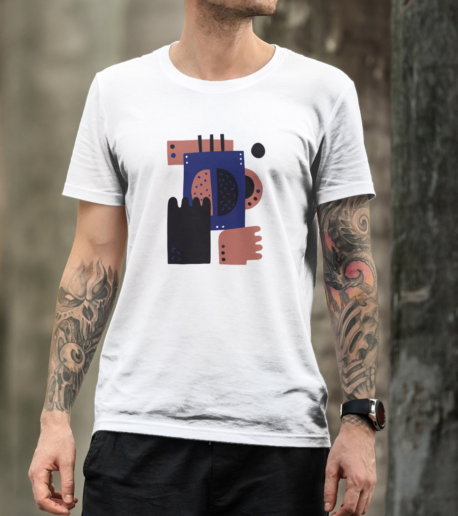 Coffee Bean Abstract Geometric Shapes T-Shirt