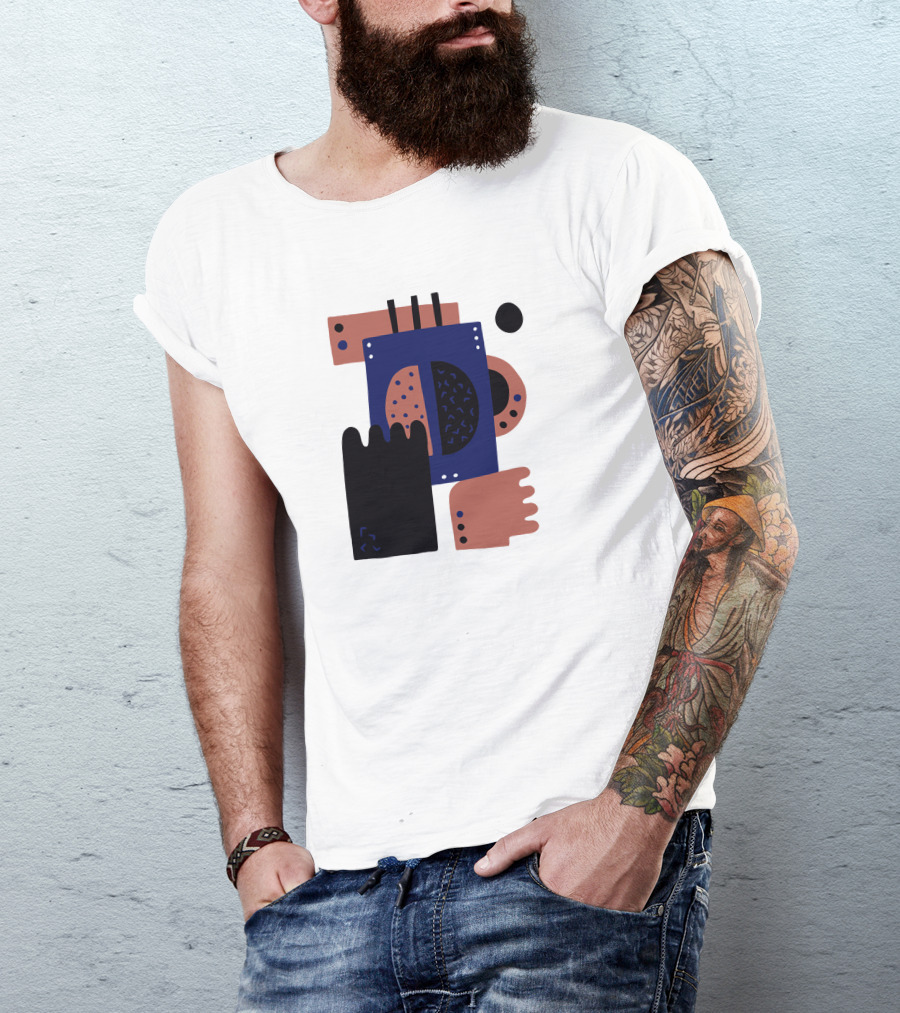 Coffee Bean Abstract Geometric Shapes T-Shirt