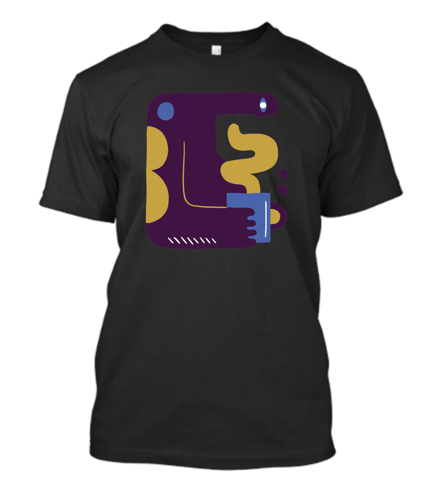 Coffee Man Abstract Graphic Icon With Colorful Surreal Character T-Shirt
