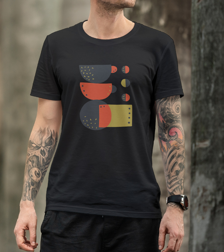 Coffee Cups And Abstract Shapes T-Shirt