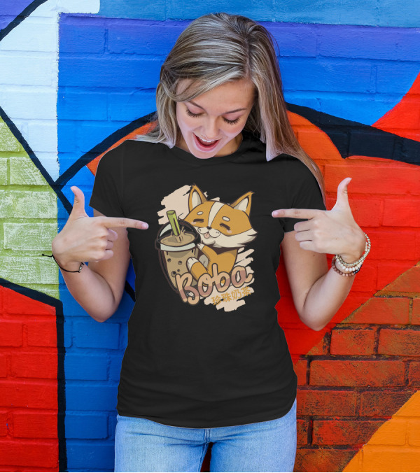 Boba Corgi Bubble Tea 珍珠奶茶 T-Shirt
