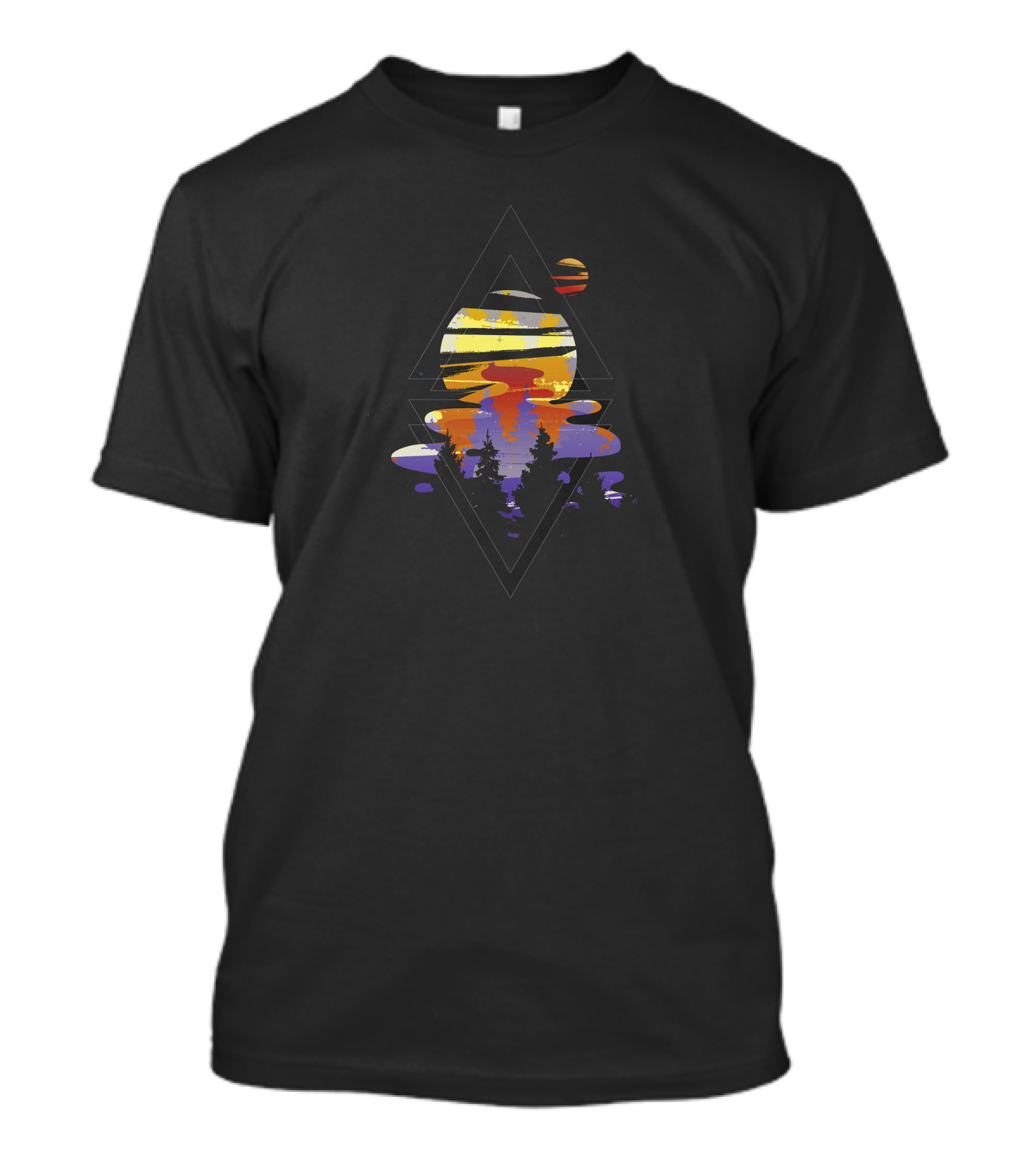 Cosmic Woods Enchanted Forest With Celestial Sky And Planets T-Shirt