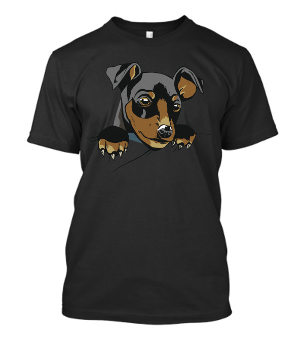 Cute Dog Black And Tan Pocket Dog T-Shirt