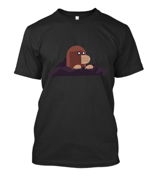 Cute Cartoon Mole In Dirt Heap T-Shirt