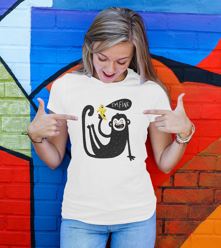 Cute Monkey I'm Fine T-Shirt