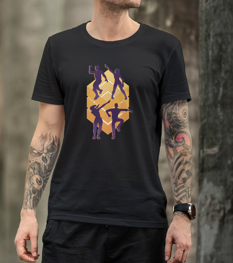 Dancing Silhouettes Geometric Abstract Vibration T-Shirt