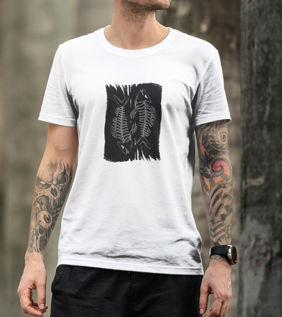 Dark Fish Bones Grunge T-Shirt