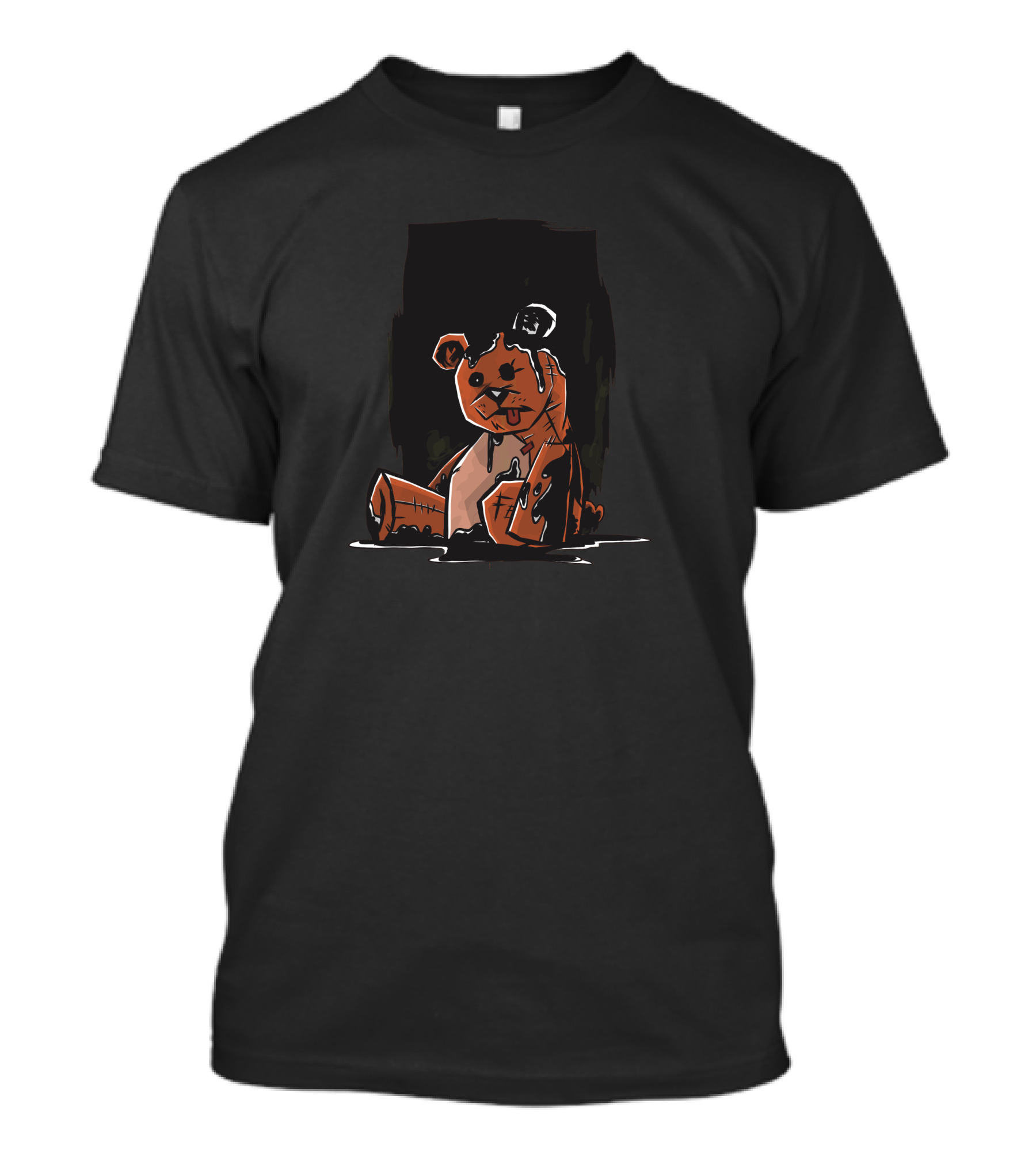 Dark Teddy Bear With Stitched Scars And Dripping Paint T-Shirt