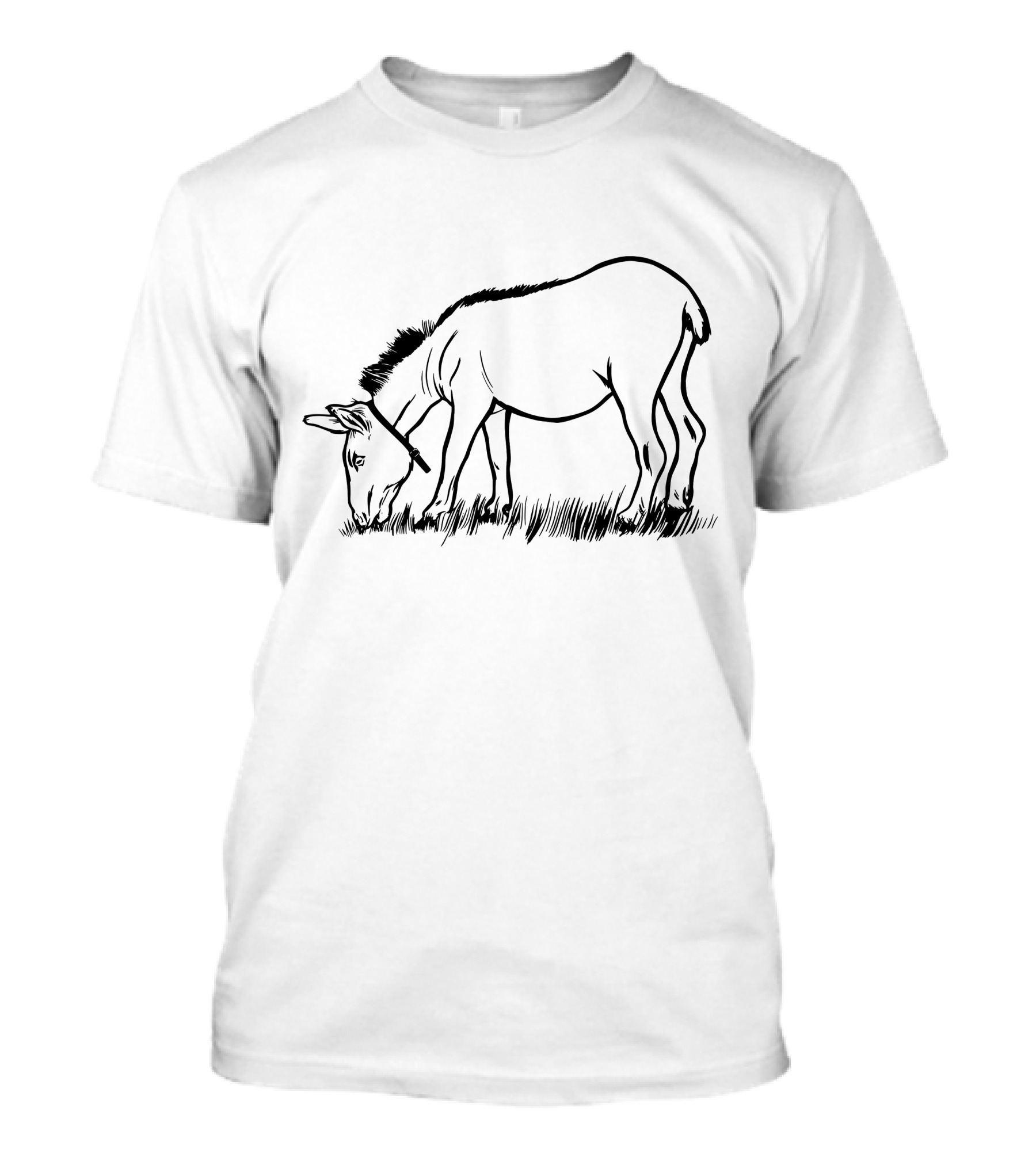 Donkey Grazing In T-Shirt