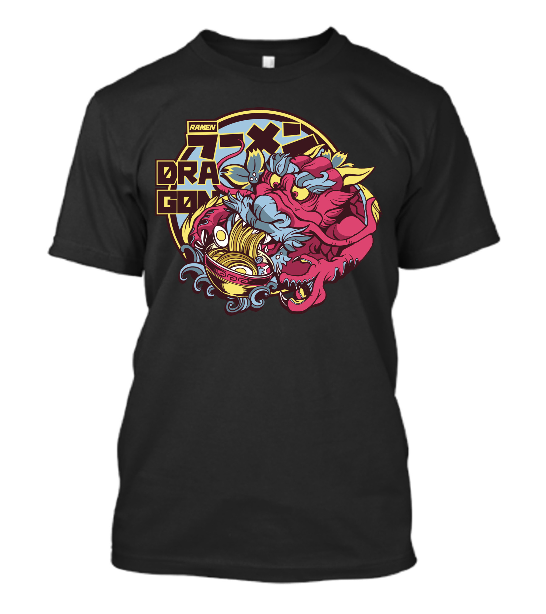 Ramen Dragon Bold Cartoon Bowl Fusion T-Shirt