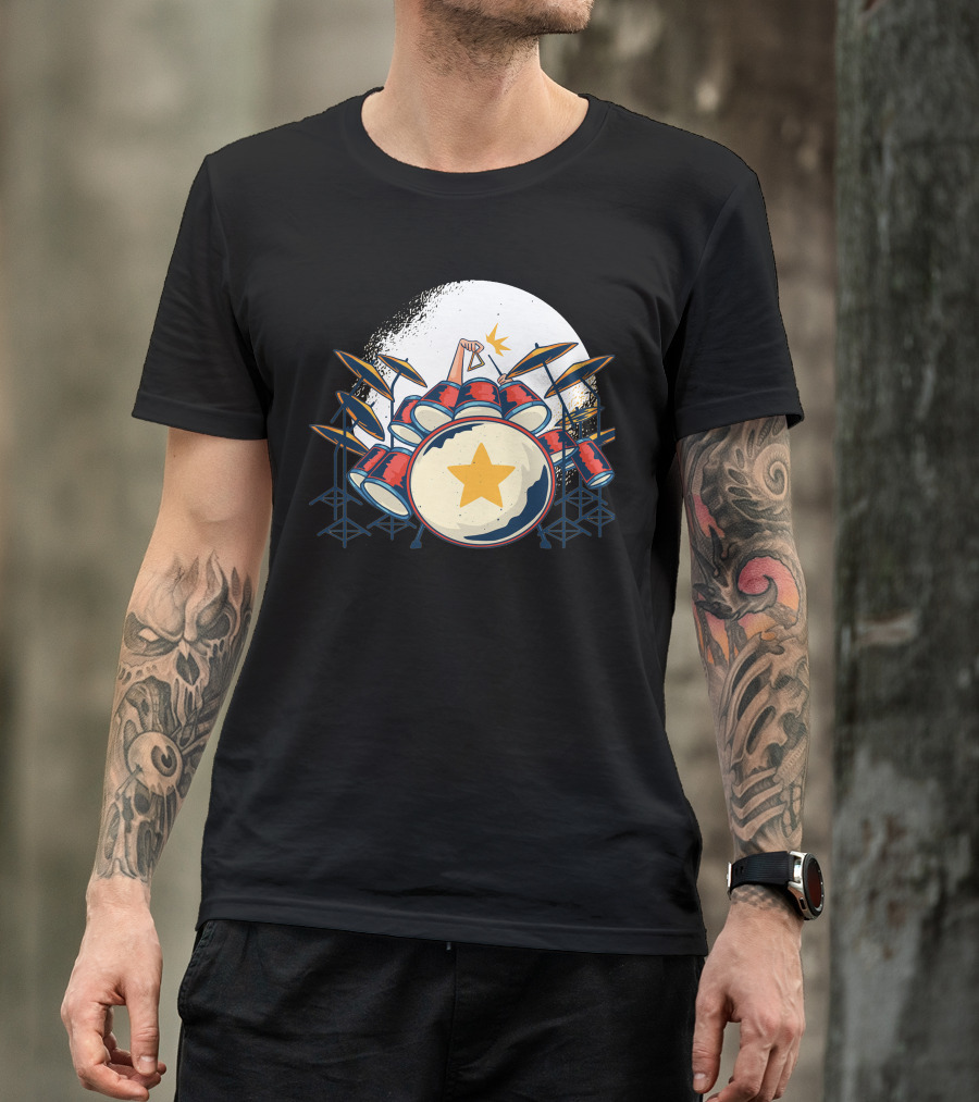 Drums Star Moon Burst T-Shirt