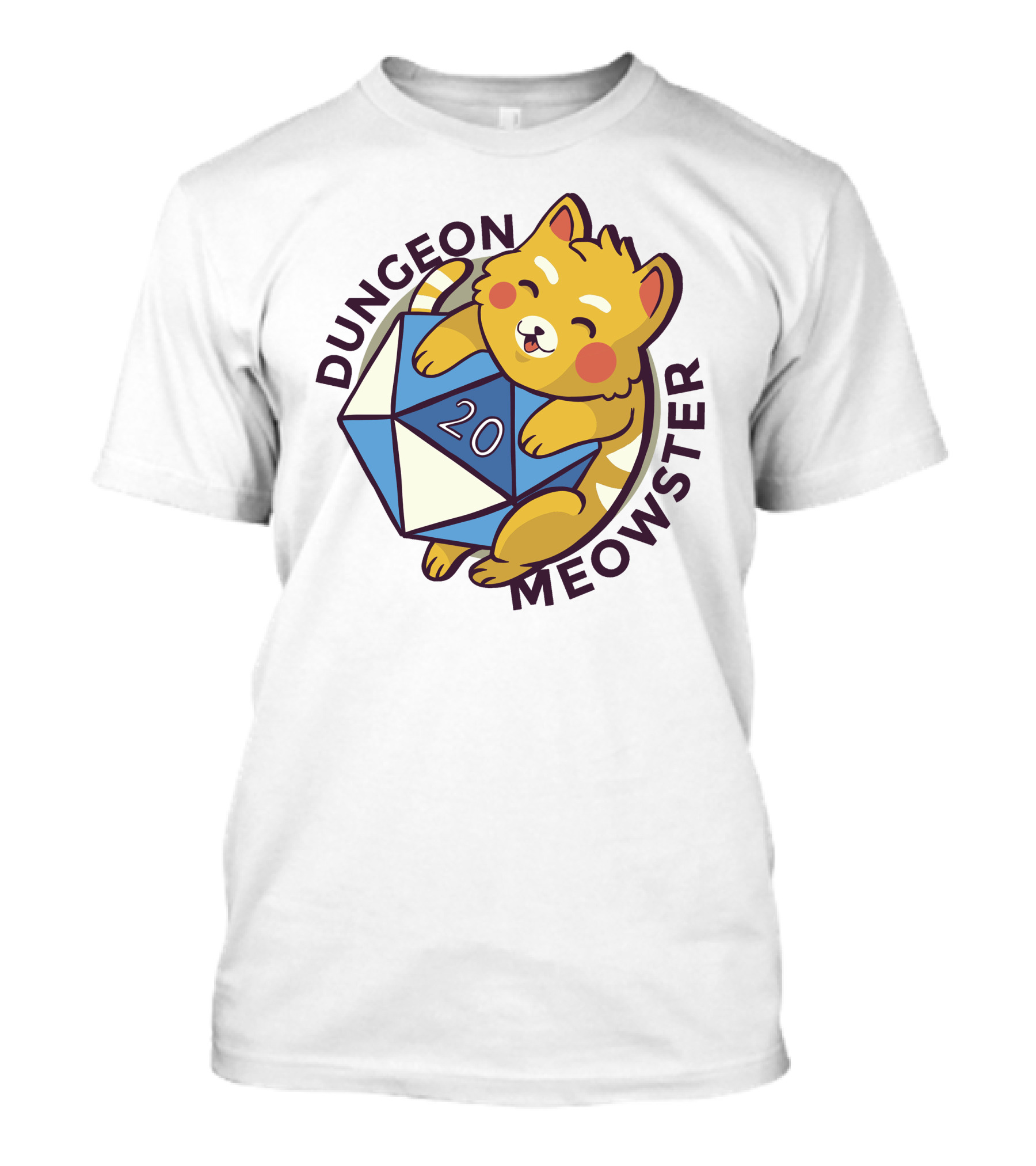 Dungeon Meowster Cute Cat With D20 Dice T-Shirt