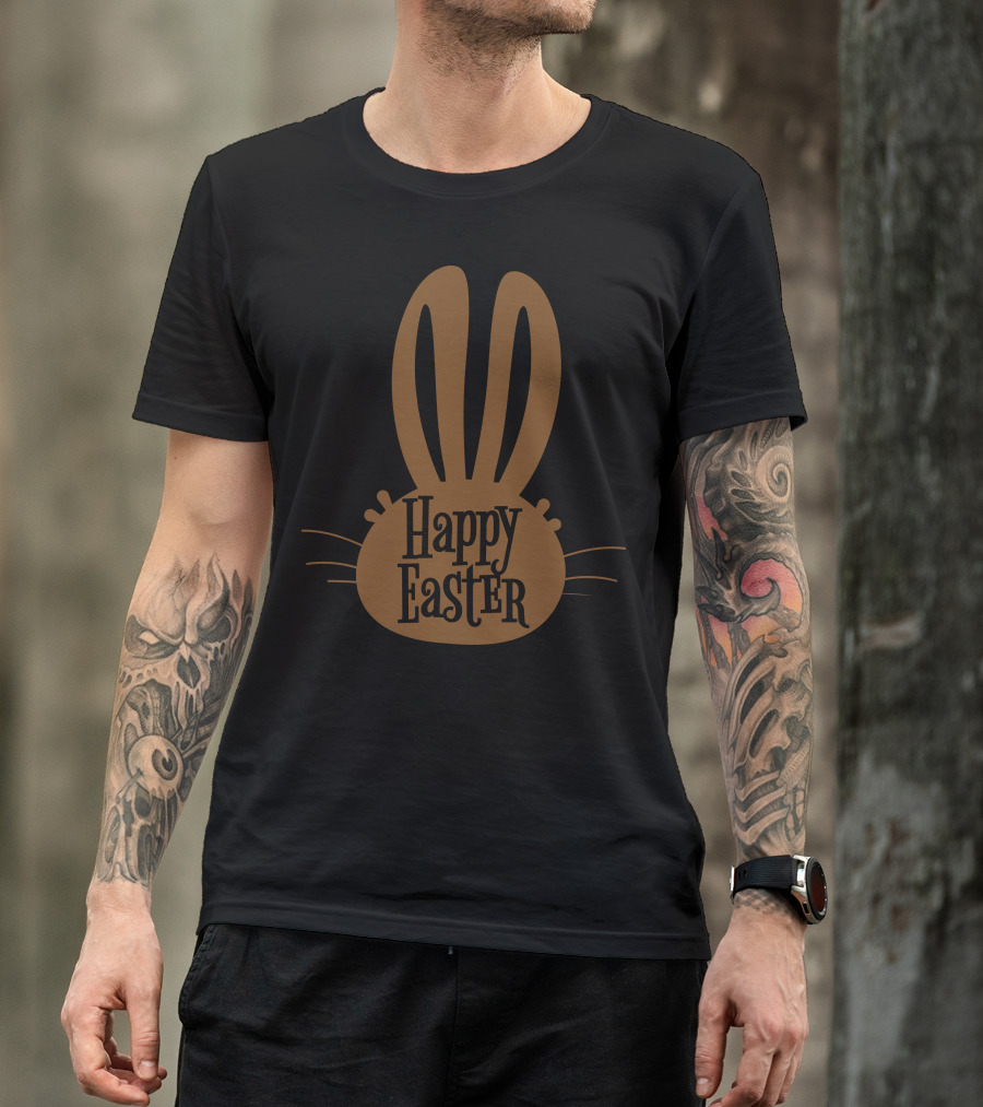 Happy Easter Bunny Ears Dark T-Shirt