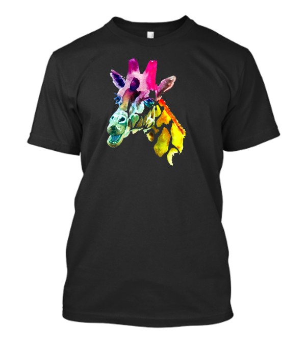 Giraffe Rainbow Pride Vibrant Watercolor T-Shirt